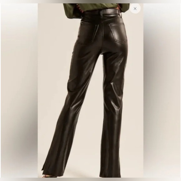 Abercrombie Black Vegan Leather Pants - Picture 3 of 4